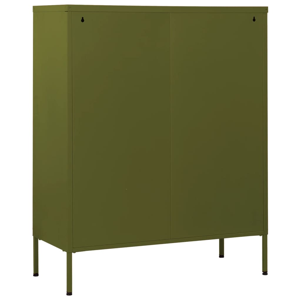 Chest of Drawers Olive Green 80x35x101.5 cm Steel